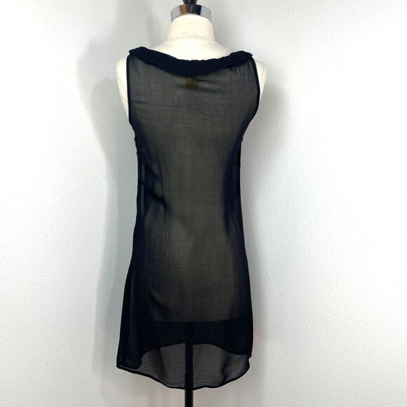 Persaman New York Black Sheer Rayon Shift Dress Small Sleeveless Cocktail Party - Picture 8 of 11